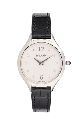Montre à quartz en cuir Balmain Maestria - Noir et argenté