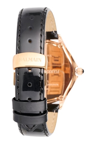 Montre à quartz en cuir Balmain Flamea - Noir et doré rose