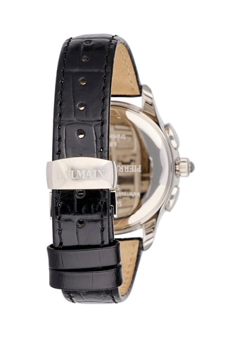 Montre à quartz en cuir Dream - Chronographe - Noir et argenté