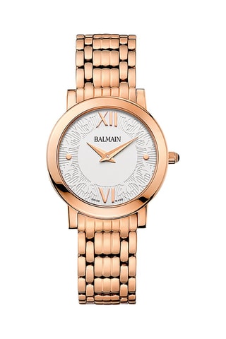 Montre à quartz en acier inoxydable Elegance Chic - Doré rose et blanc