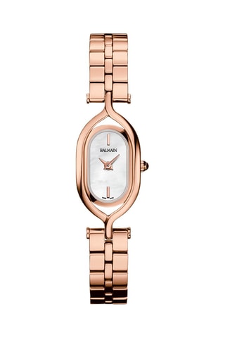 Montre à quartz en acier inoxydable Elegance Chic - Doré rose et blanc