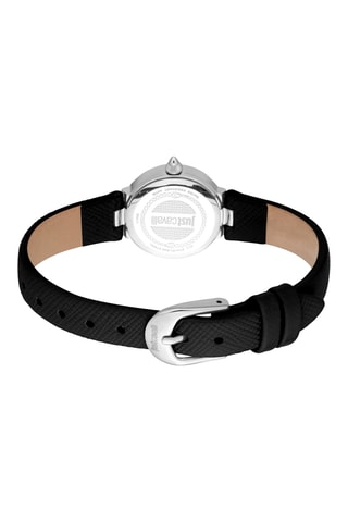 Montre à quartz en cuir et cristaux tchèques Serenita - Noir et argenté