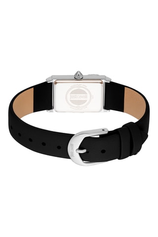 Montre à quartz en cuir et cristaux tchèques Dolcezza - Noir et argenté