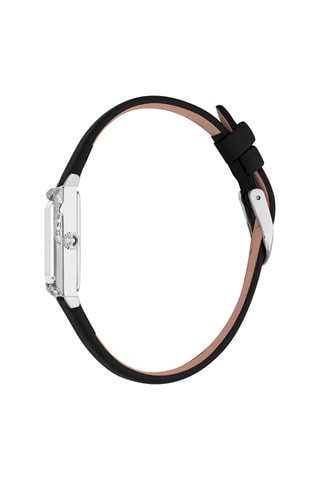Montre à quartz en cuir et cristaux tchèques Dolcezza - Noir et argenté