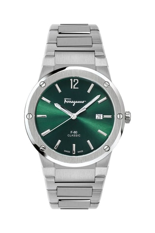Montre à quartz en acier - Argenté et vert