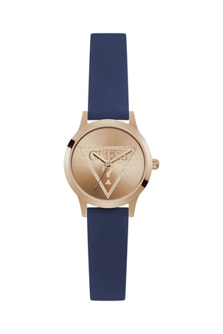Montre à quartz en silicone - Bleu et doré rose