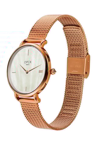 Relógio de quartzo em aço Rotonde Dourado-rosa e branco