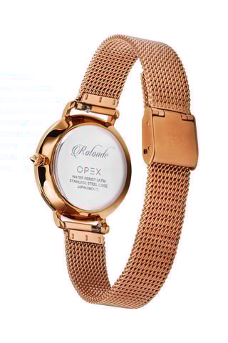 Relógio de quartzo em aço Rotonde Dourado-rosa e branco