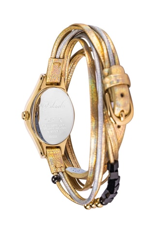 Relógio de quartzo em couro Filante Dourado e preto