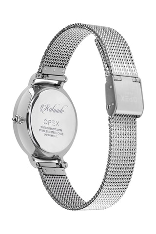 Montre à quartz en acier Rotonde Argenté et noir