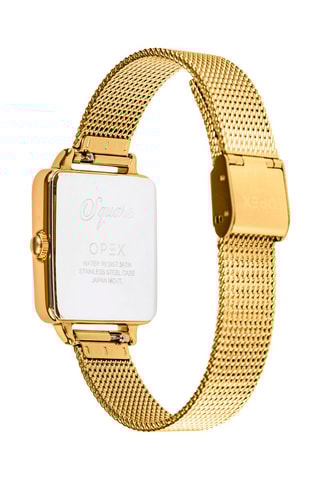 Relógio de quartzo em aço Square Dourado e preto