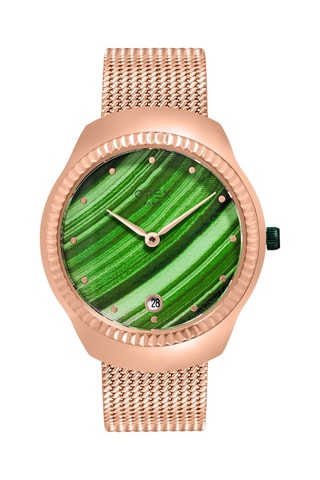 Montre à quartz en acier Aphrodite Doré rose et vert