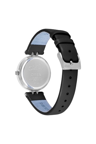 Montre à quartz en cuir Saturne Noir et argenté