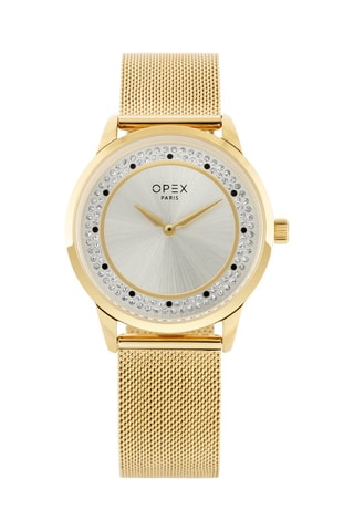 Montre à quartz en acier Iris Doré et gris clair