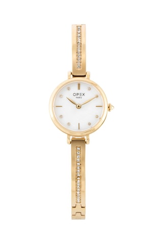 Montre à quartz en acier Héra Doré et blanc