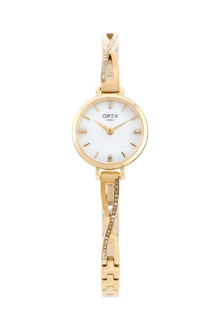 Montre à quartz en acier Héra Doré et blanc
