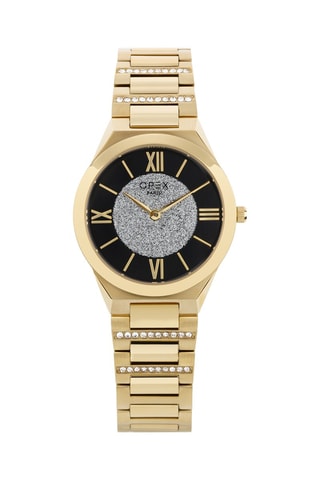 Montre à quartz en acier Adamas Doré et noir