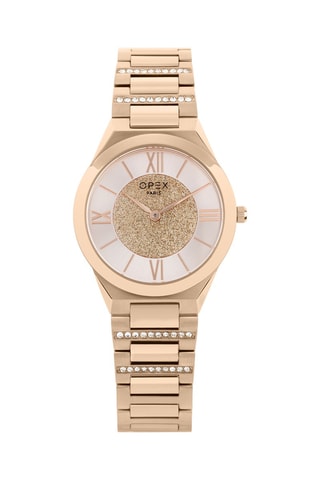 Montre à quartz en acier Adamas Doré rose
