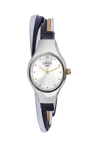 Montre à quartz en cuir Filante Argenté