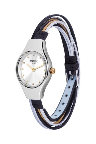 Montre à quartz en cuir Filante Argenté
