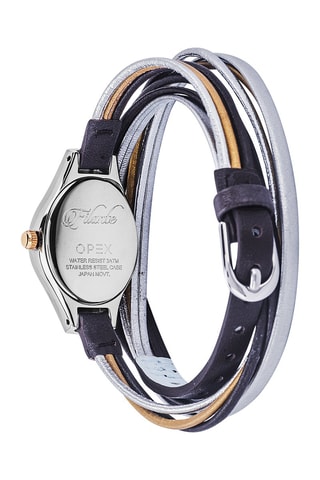 Montre à quartz en cuir Filante Argenté