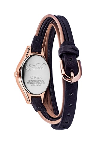 Relógio de quartzo em couro Filante Dourado rosa e cinzento