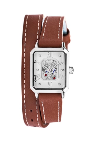 Montre à quartz en cuir Gerdr Marron et argenté