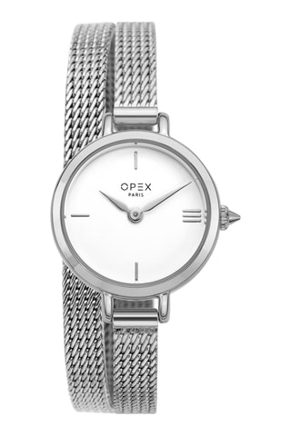 Montre à quartz en acier - Argenté et blanc