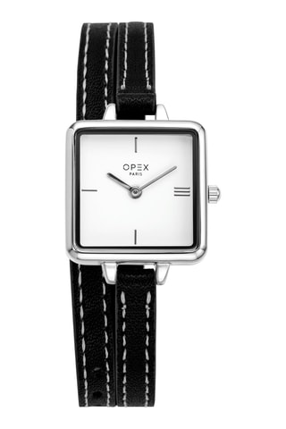 Montre à quartz en cuir - Noir et argenté