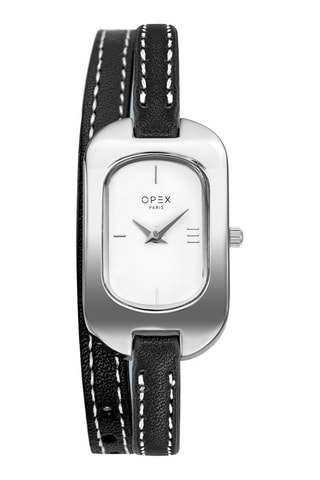 Montre à quartz en cuir - Noir et argenté