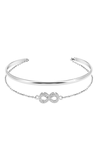 Pulseira rígida 
Prateado