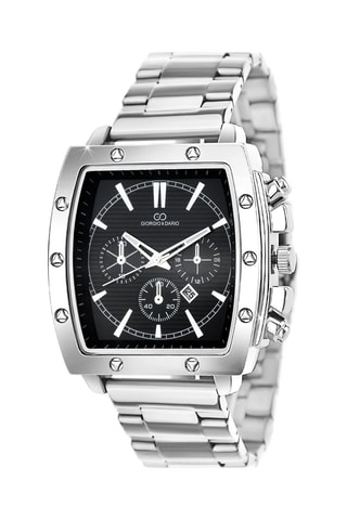 Montre à quartz en acier - Chronographe - Argenté
