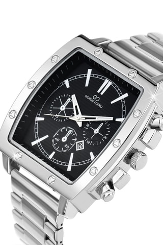 Montre à quartz en acier - Chronographe - Argenté