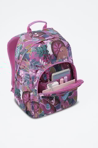 Sac à dos Acuareles - Rose et vert émeraude
