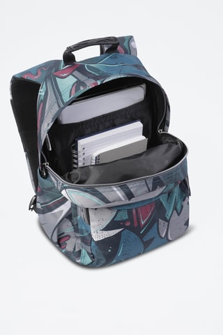 Sac à dos Gommas - Bleu pétrole et gris