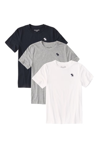 3 t-shirts - Branco, cinzento e preto