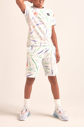 Calções tie and dye - Branco e verde