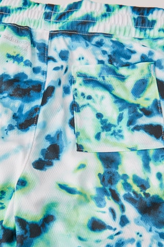 Calções tie and dye - Turquesa e branco