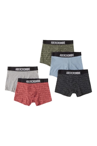 5 boxers - Preto, cinzento-claro mesclado e verde