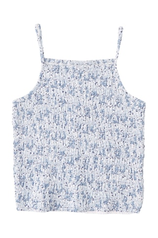 Camisola de alças - Branco e azul-claro