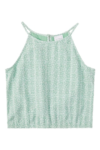 Camisola de alças - Verde-claro e branco