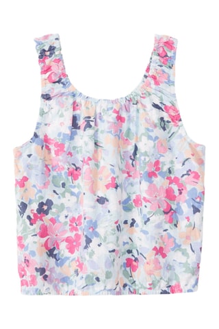 Camisola de alças - Branco e rosa