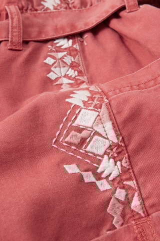 Calções de ganga - Vermelho