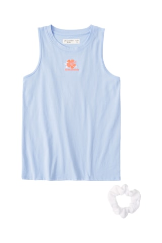 Camisola de alças e elástico de cabelo - Azul-celeste