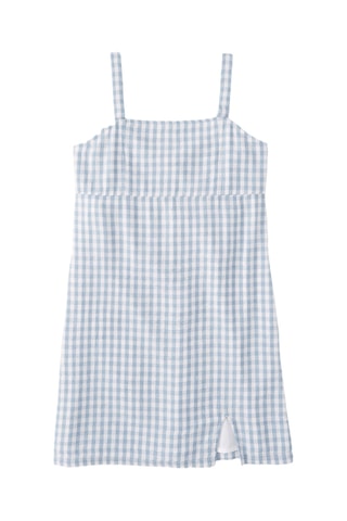 Vestido - Azul-celeste e branco