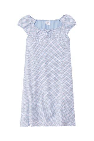 Vestido - Azul-celeste e branco