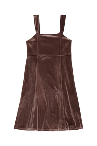 Vestido em veludo - Castanho