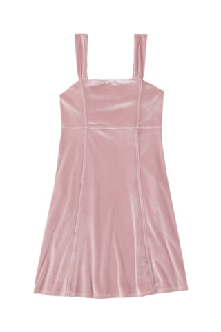Vestido em veludo - Rosa