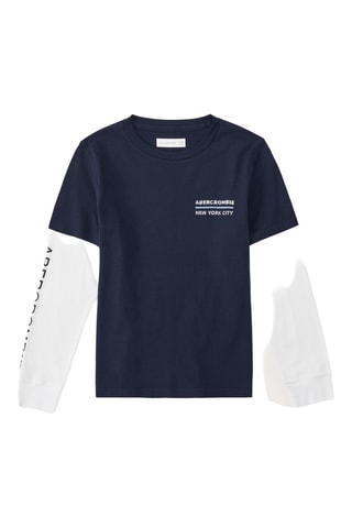 T-shirt efeito ilusório - Azul-marinho