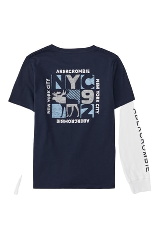 T-shirt efeito ilusório - Azul-marinho